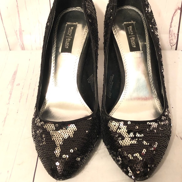 White House Black Market Shoes - WHITE HOUSE BLACK MARKET "ATHENA" SEQUIN HEELS 8.5